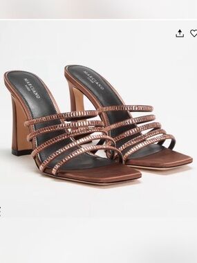 Marciano by Guess Brown Baguette Rhinestone Mule size 8 1/2